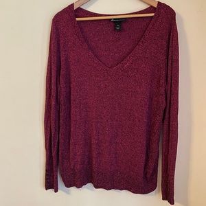 Lane Bryant | Pink/Black V-Neck Sweater